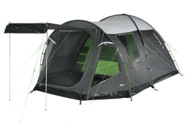 High Peak Familien-Kuppelzelt Santiago 5.0 (grau/grün, mit Vorbau)
